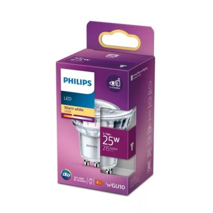 LED elektros lemputė Philips PAR16 GU10/2,7W/230V 2700K