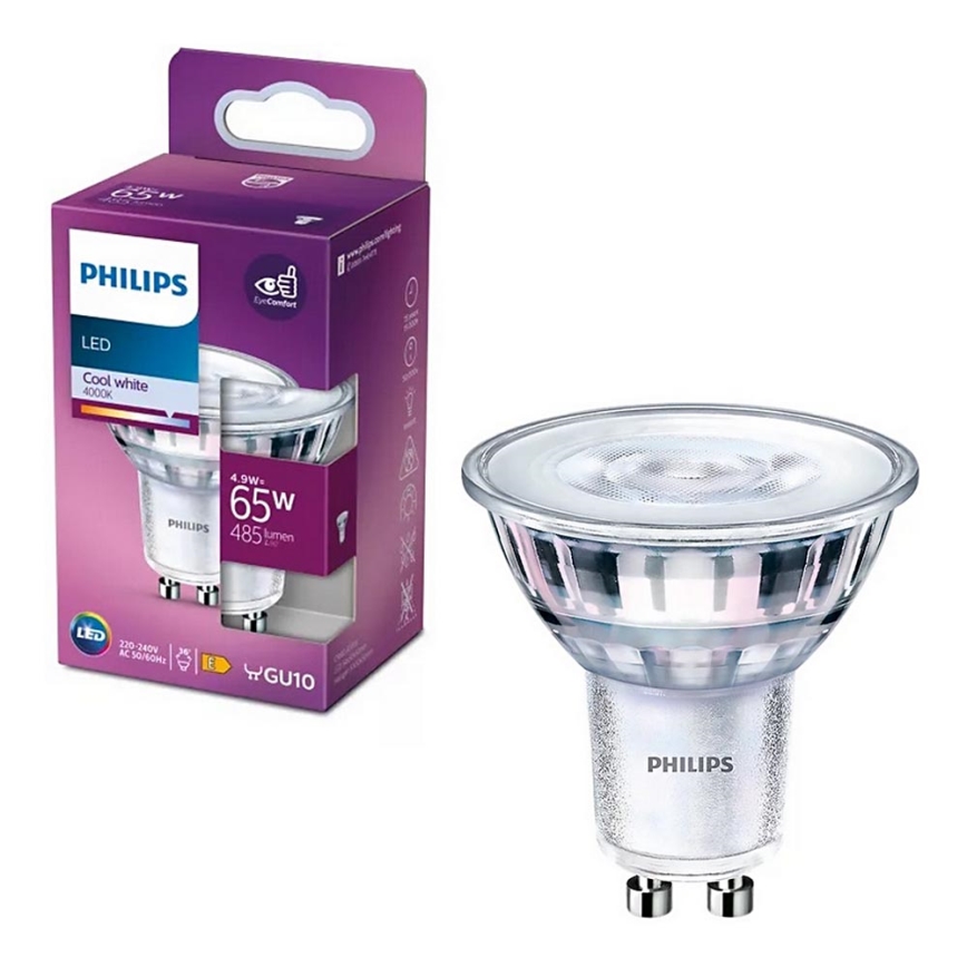 LED elektros lemputė Philips PAR16 GU10/4,9W/230V 4000K