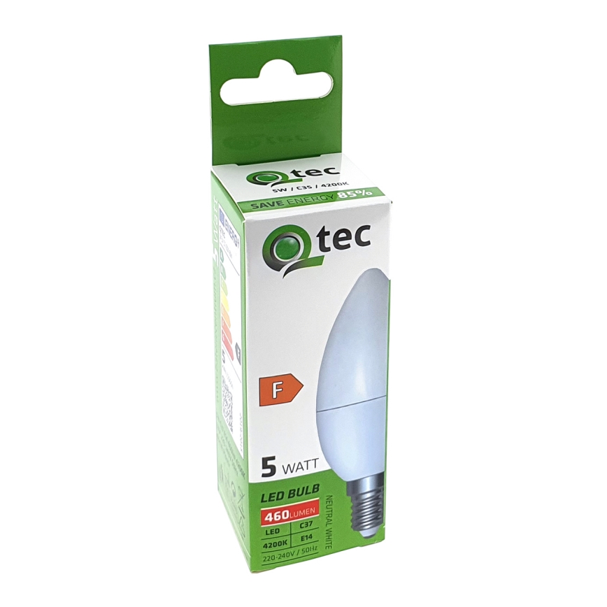 LED elektros lemputė Qtec C35 E14/5W/230V 4200K