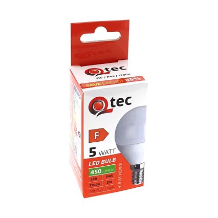 LED elektros lemputė Qtec P45 E14/5W/230V 2700K