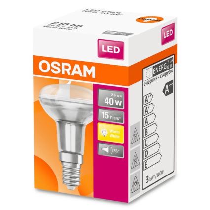 LED elektros lemputė R50 E14/2,6W/230V 2700K - Osram