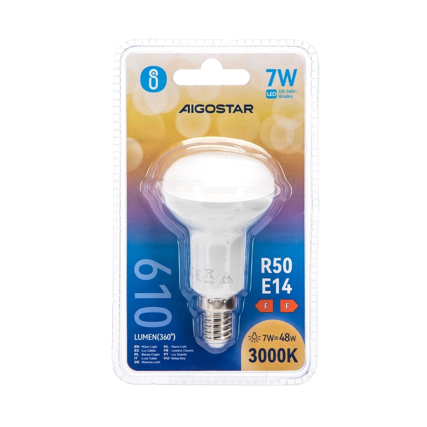 LED elektros lemputė R50 E14/7W/230V 3000K - Aigostar