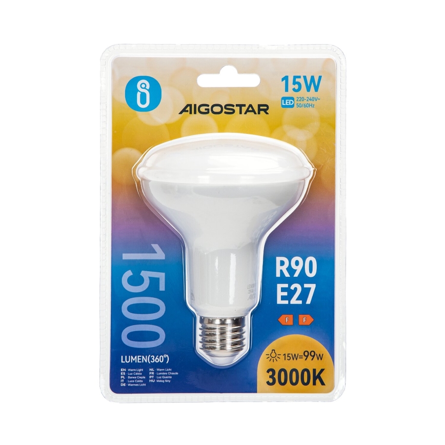 LED elektros lemputė R90 E27/15W/230V 3000K - Aigostar