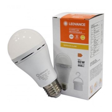 LED Elektros lemputė RECHARGEABLE A60 E27/8W/230V 2700K - Ledvance