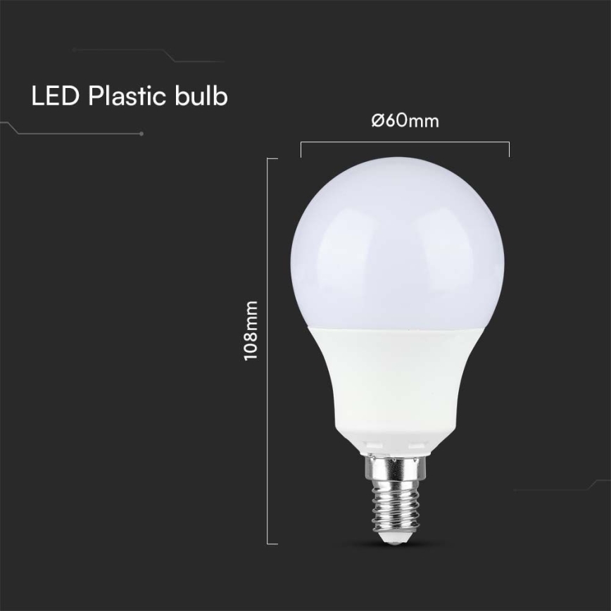 LED elektros lemputė SAMSUNG CHIP A60 E14/8,5W/230V 3000K
