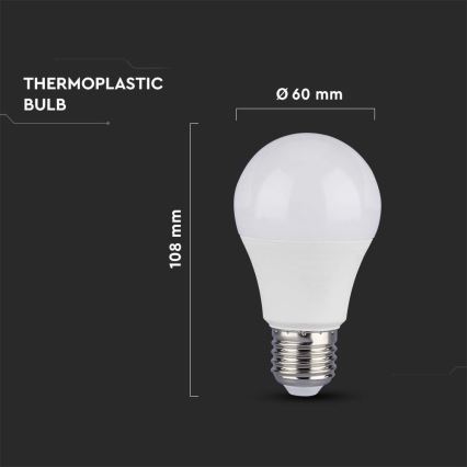 LED elektros lemputė SAMSUNG CHIP A60 E27/8,5W/230V 3000K