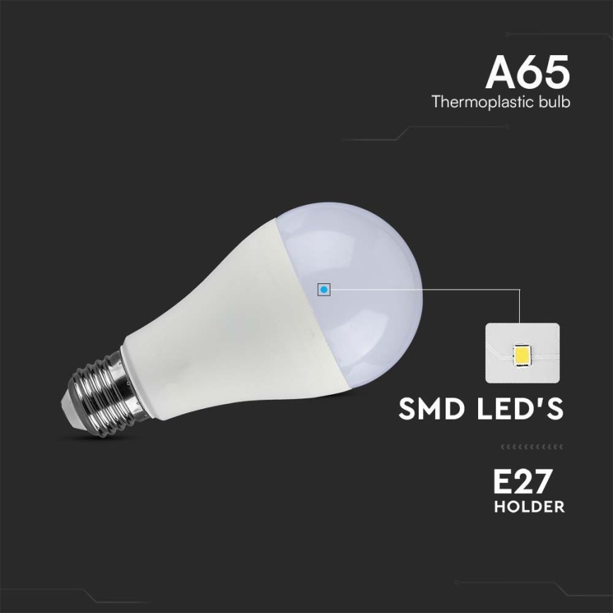 LED elektros lemputė SAMSUNG CHIP A65 E27/17W/230V 3000K