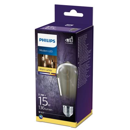 LED Elektros lemputė SMOKY VINTAGE Philips ST64 E27/2,3W/230V