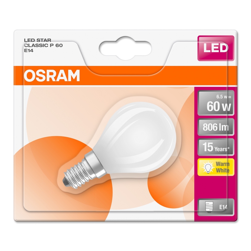 LED elektros lemputė STAR E14/6,5W/230V 2700K - Osram
