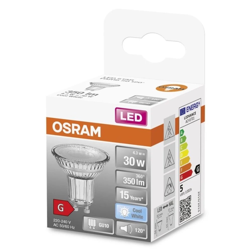 LED elektros lemputė STAR PAR16 GU10/4,3W/230V 4000K 120° - Osram