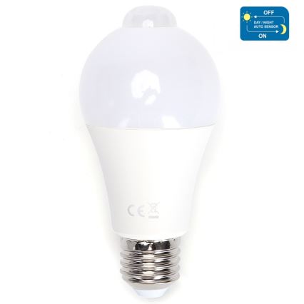 LED elektros lemputė su judesio ir prieblandos jutikliu A60 E27/12W/230V 6500K - Aigostar