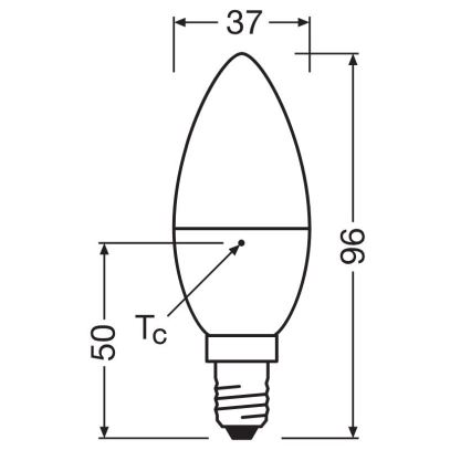 LED elektros lemputė VALUE B40 E14/4,9W/230V 6500K - Osram