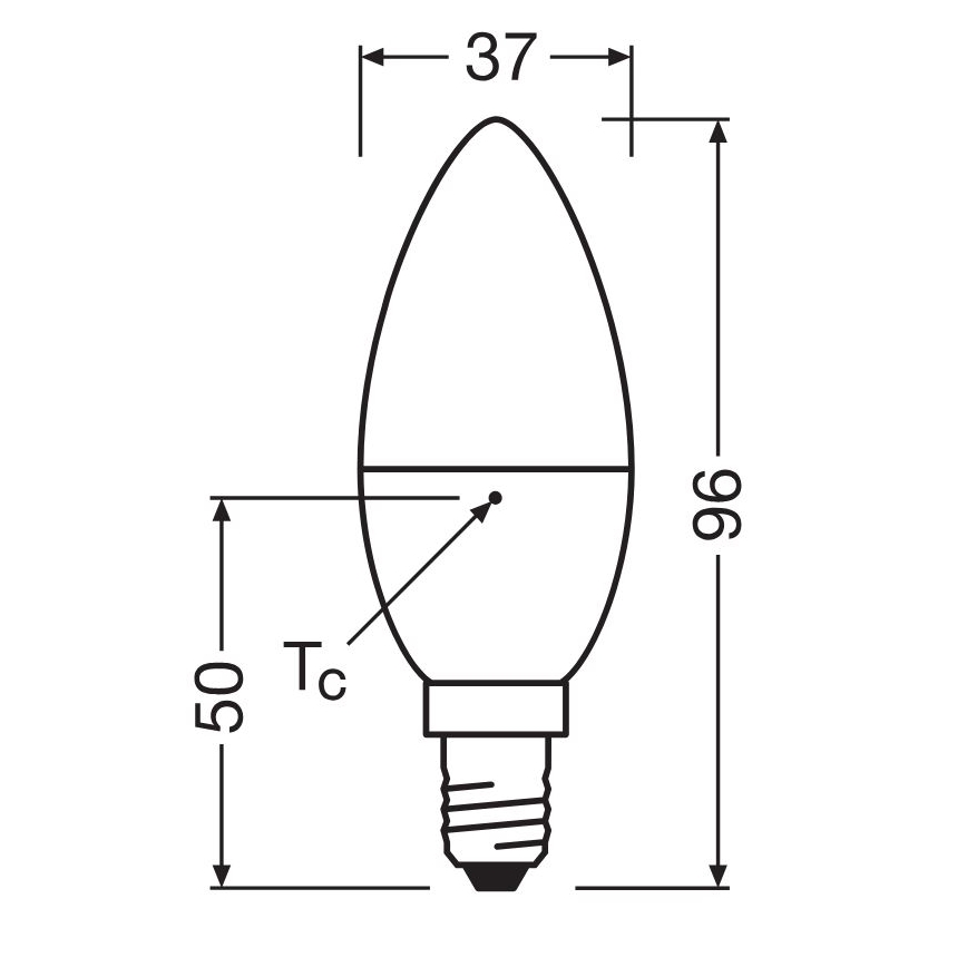 LED elektros lemputė VALUE B40 E14/4,9W/230V 6500K - Osram