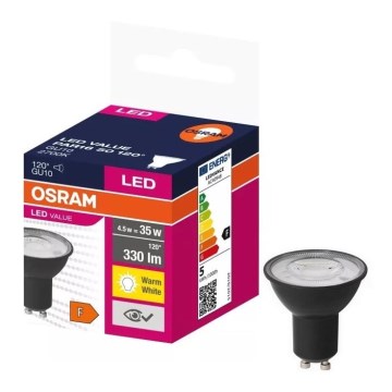 LED elektros lemputė VALUE PAR16 GU10/4,5W/230V 2700K 120° juoda - Ledvance