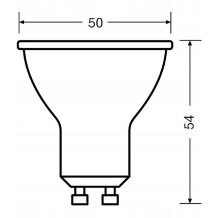 LED elektros lemputė VALUE PAR16 GU10/4,5W/230V 2700K 36° juoda - Osram