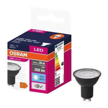 LED elektros lemputė VALUE PAR16 GU10/4,5W/230V 4000K 120° juoda - Ledvance