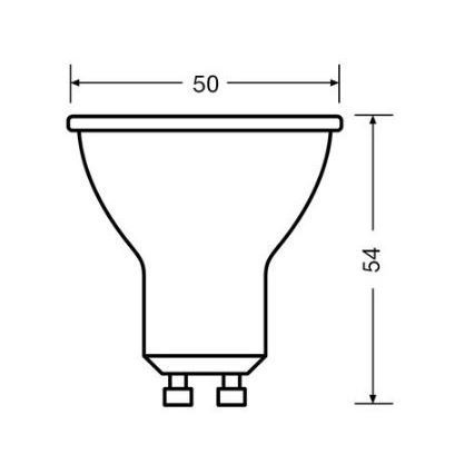 LED elektros lemputė VALUE PAR16 GU10/4,5W/230V 4000K 36° balta - Osram