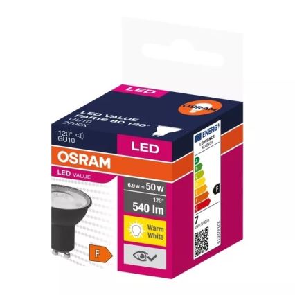 LED elektros lemputė VALUE PAR16 GU10/6,9W/230V 2700K 120° juoda - Ledvance