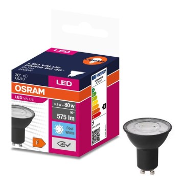 LED elektros lemputė VALUE PAR16 GU10/6,9W/230V 6500K 36° juoda - Ledvance