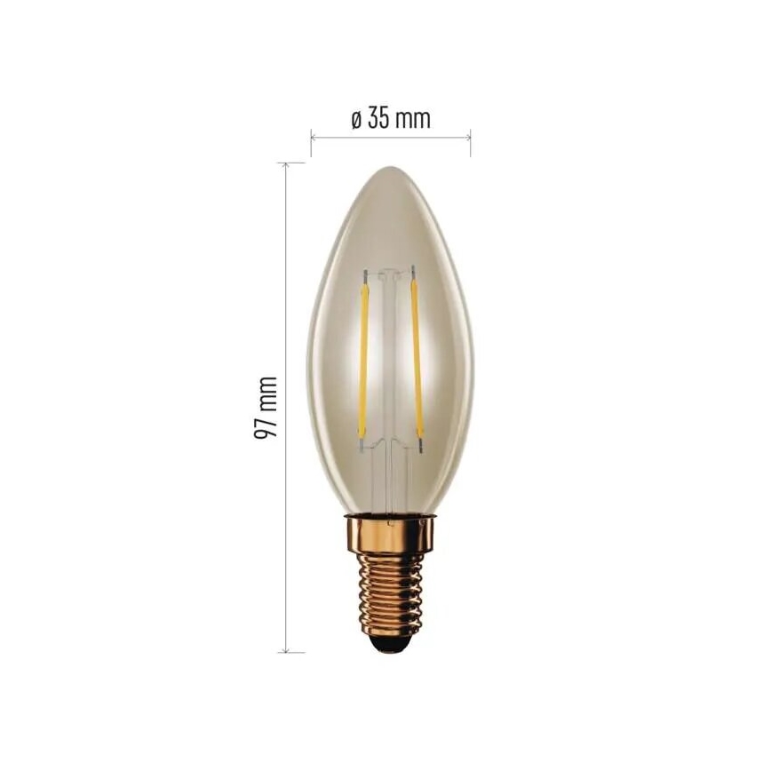 LED elektros lemputė VINTAGE E14/2,5W/230V 2200K