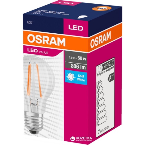 LED elektros lemputė VINTAGE E27/7W/230V 4000K - Osram