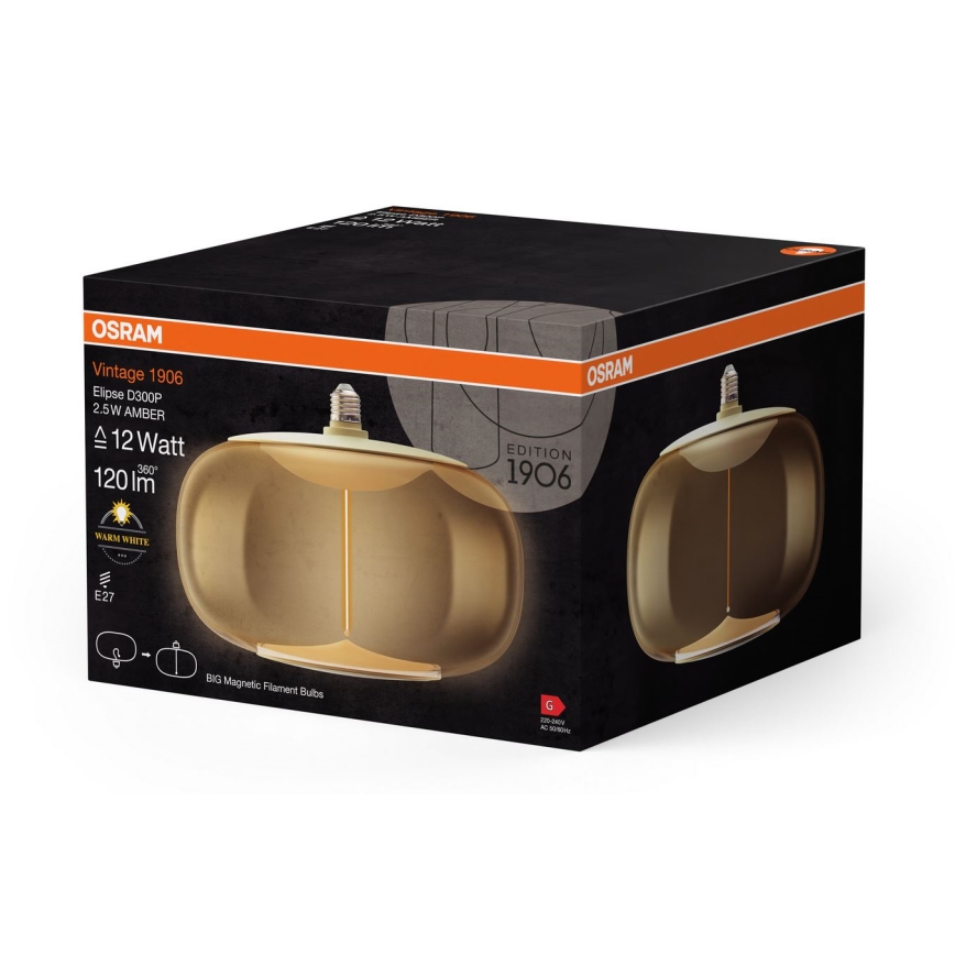 LED elektros lemputė VINTAGE FILAMENT E27/2,5W/230V 2700K - Osram