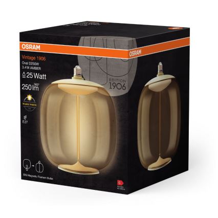 LED elektros lemputė VINTAGE FILAMENT E27/3,4W/230V 2700K - Osram