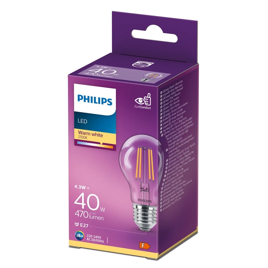 LED elektros lemputė VINTAGE Philips A60 E27/4,3W/230V 2700K