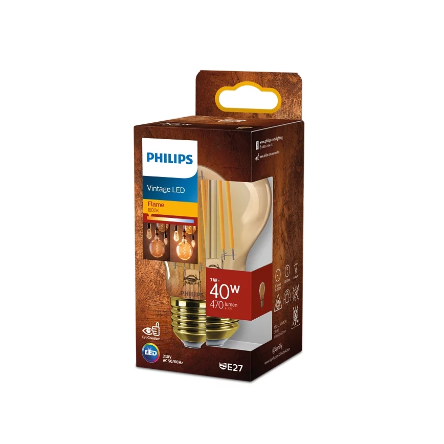 LED elektros lemputė VINTAGE Philips A60 E27/7W/230V 1800K