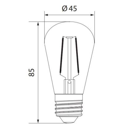 LED elektros lemputė VINTAGE ST45 E27/1W/230V 3000K -  Brilagi