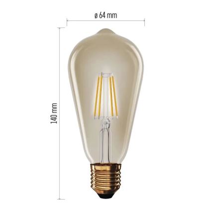 LED elektros lemputė VINTAGE ST64 E27/4,5W/230V 2200K
