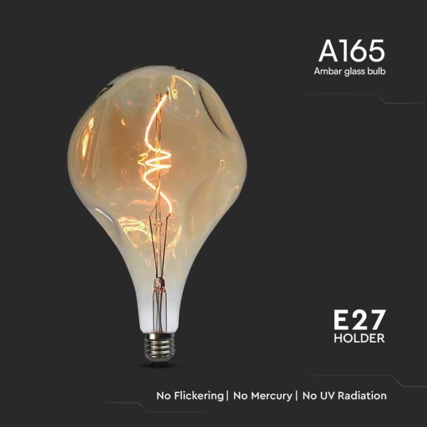 LED filamentinė lemputė A165 E27/4W/230V 1800K