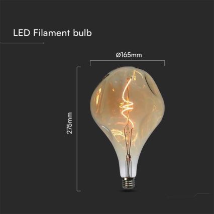 LED filamentinė lemputė A165 E27/4W/230V 1800K