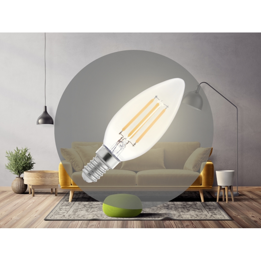 LED filamentinė lemputė C37 E14/6W/230V 3000K