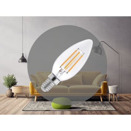 LED filamentinė lemputė C37 E14/6W/230V 3000K