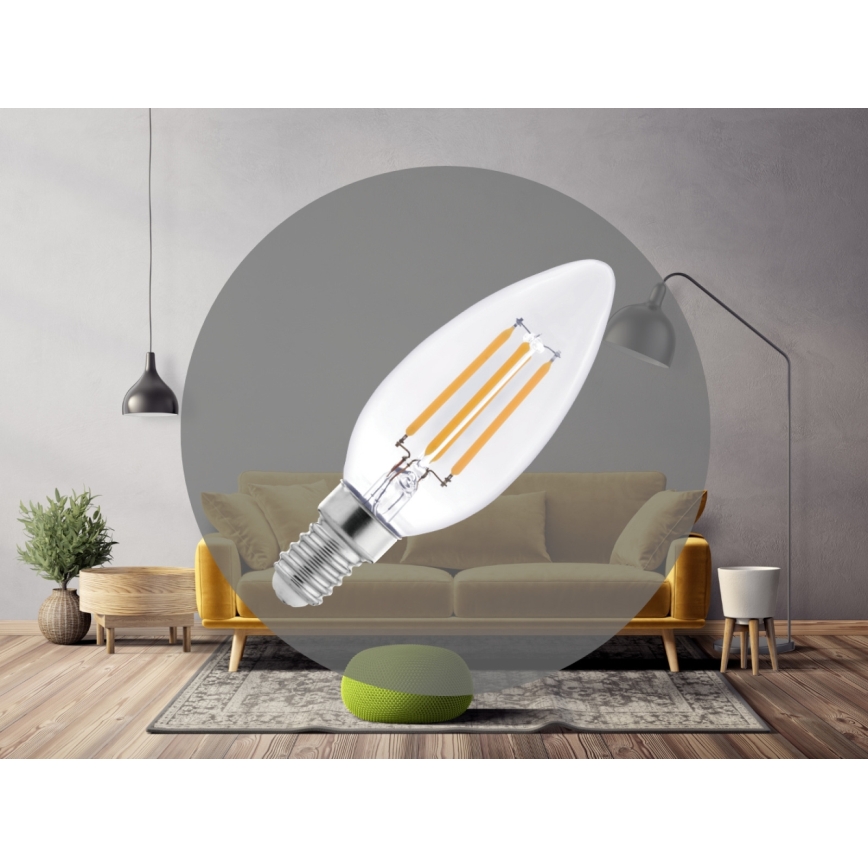 LED filamentinė lemputė C37 E14/6W/230V 3000K