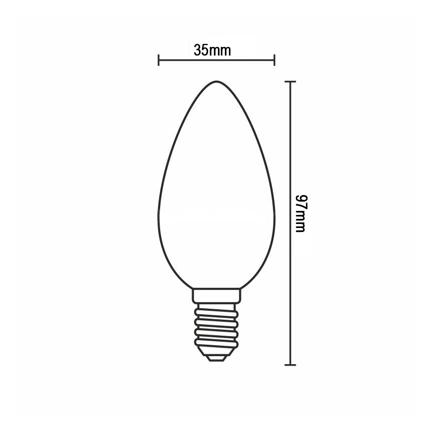 LED filamentinė lemputė C37 E14/6W/230V 3000K
