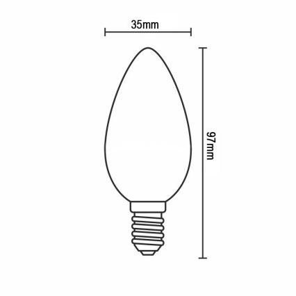 LED filamentinė lemputė C37 E14/6W/230V 4000K