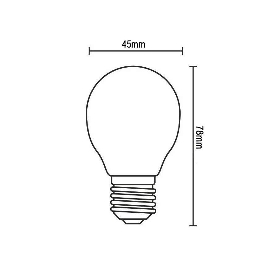 LED filamentinė lemputė G45 E14, 6 W, 230 V, 4000 K