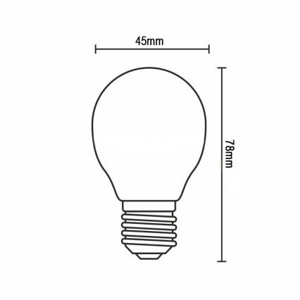 LED filamentinė lemputė G45 E14/6W/230V 3000K