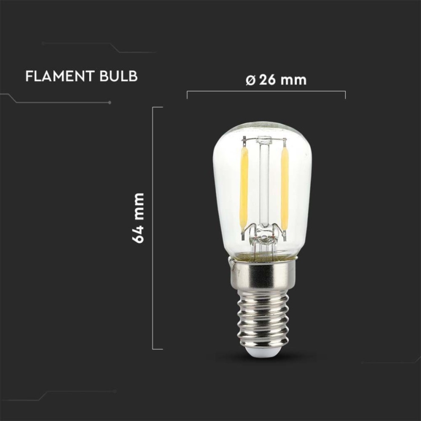 LED filamentinė lemputė ST26 E14/2W/230V 4000K