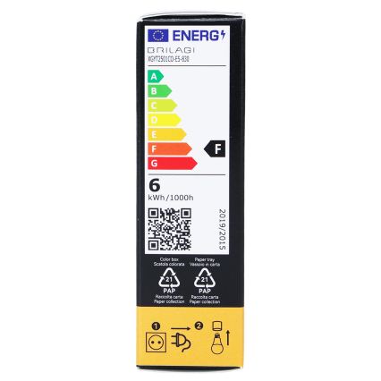 LED filamentinė lemputė T25 E14/6W/230V 3000K - BRILAGI