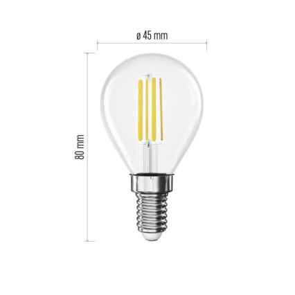 LED lemputė FILAMENT E14/3,8W/230V 2700K Energijos klasė A