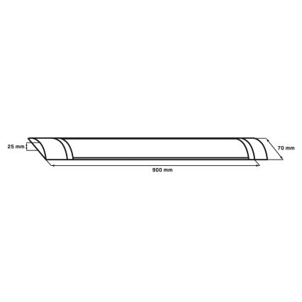 LED fluorescencinis šviestuvas LED/30W/230V 4000K 90 cm juodas