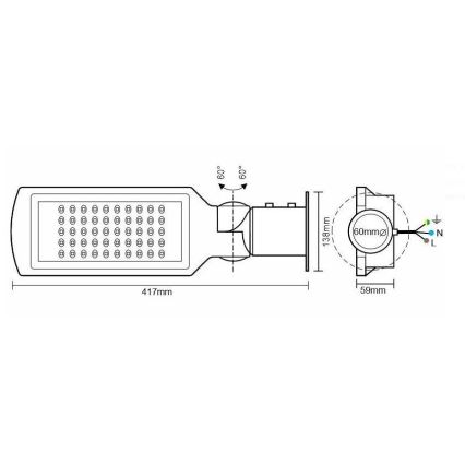 LED Gatvės lempa LED/50W/170-400V IP65