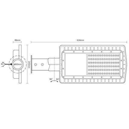 LED gatvės šviestuvas LED/100W/230V 5000K IP65