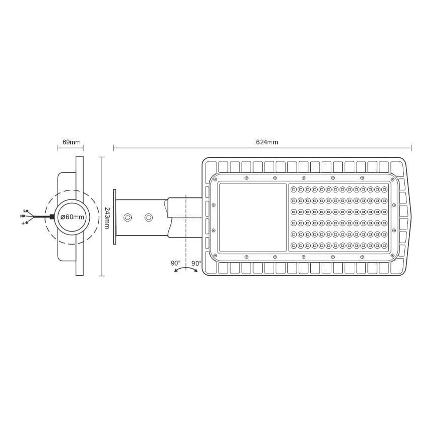 LED gatvės šviestuvas LED/100W/230V 5000K IP65