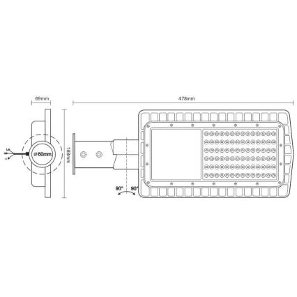 LED gatvės šviestuvas LED/30W/230V 2700K IP65