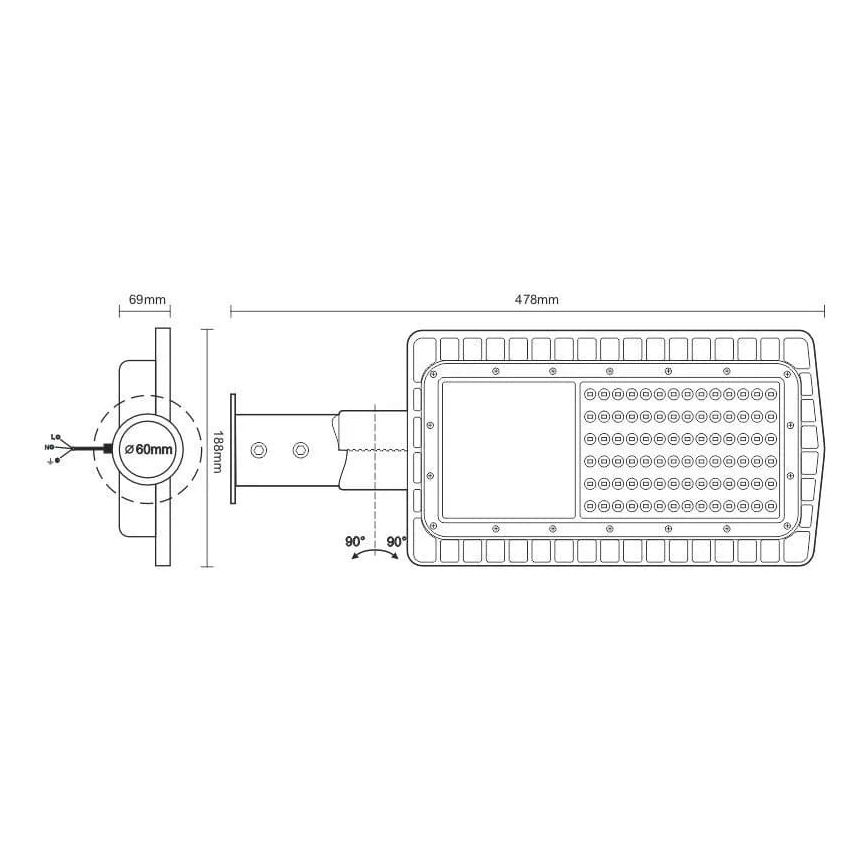 LED gatvės šviestuvas LED/30W/230V 2700K IP65