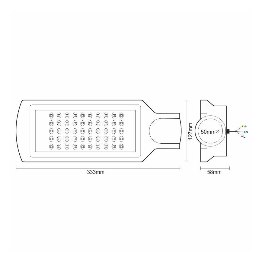 LED gatvės šviestuvas LED/50W/170-400V 4000K IP65